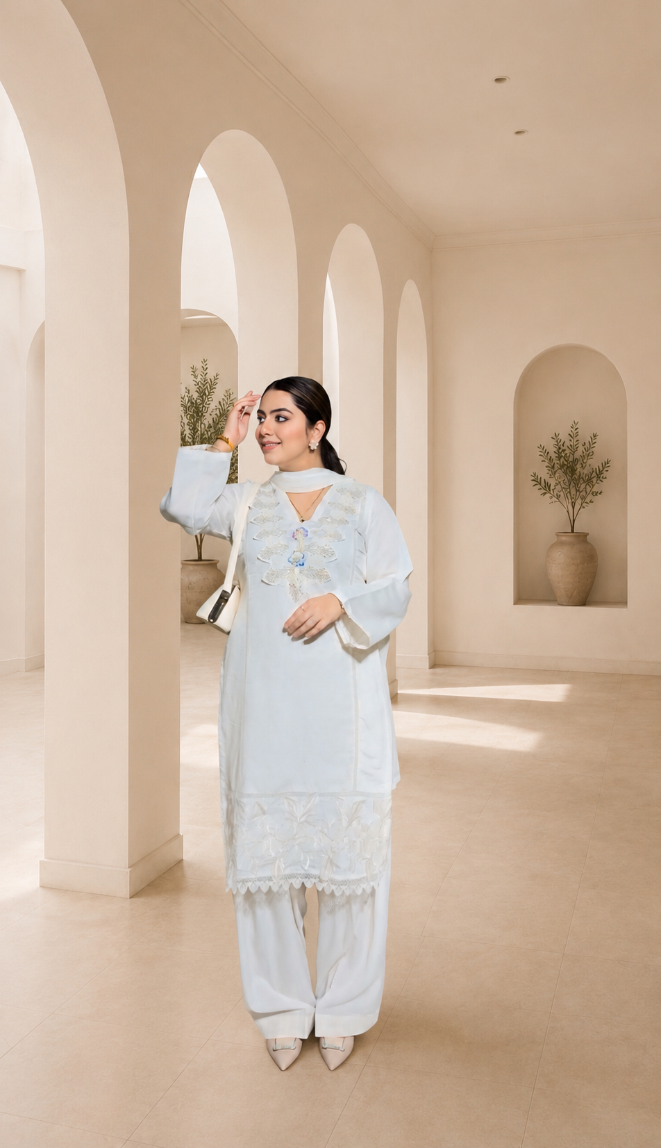 Ethereal ice blue embroidered elegance