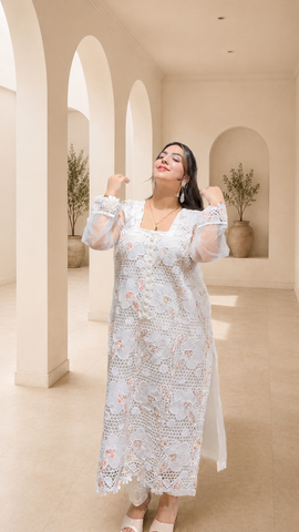 Premium floral cutwork suit (Dyable)