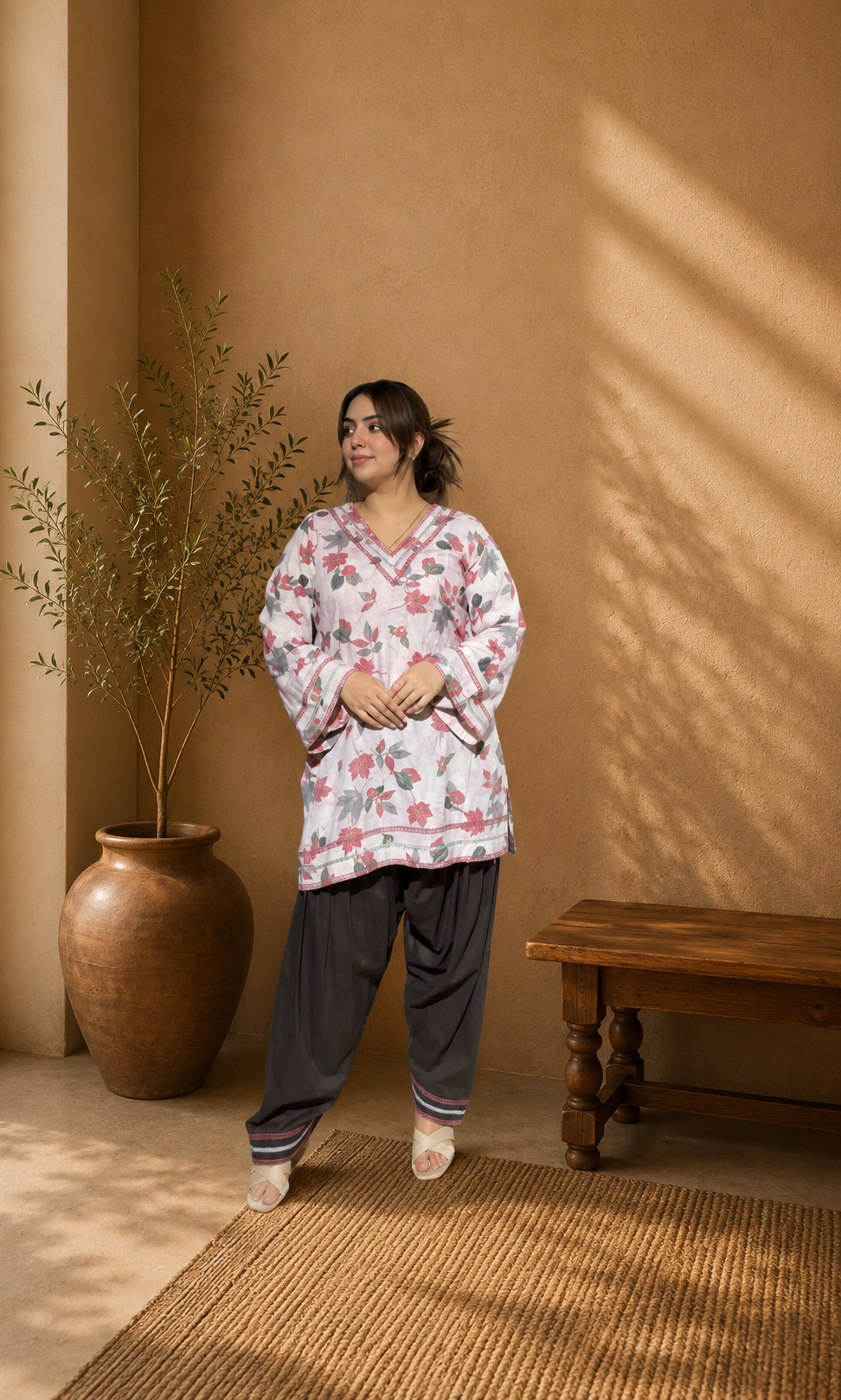 Blush bloom floral suit set