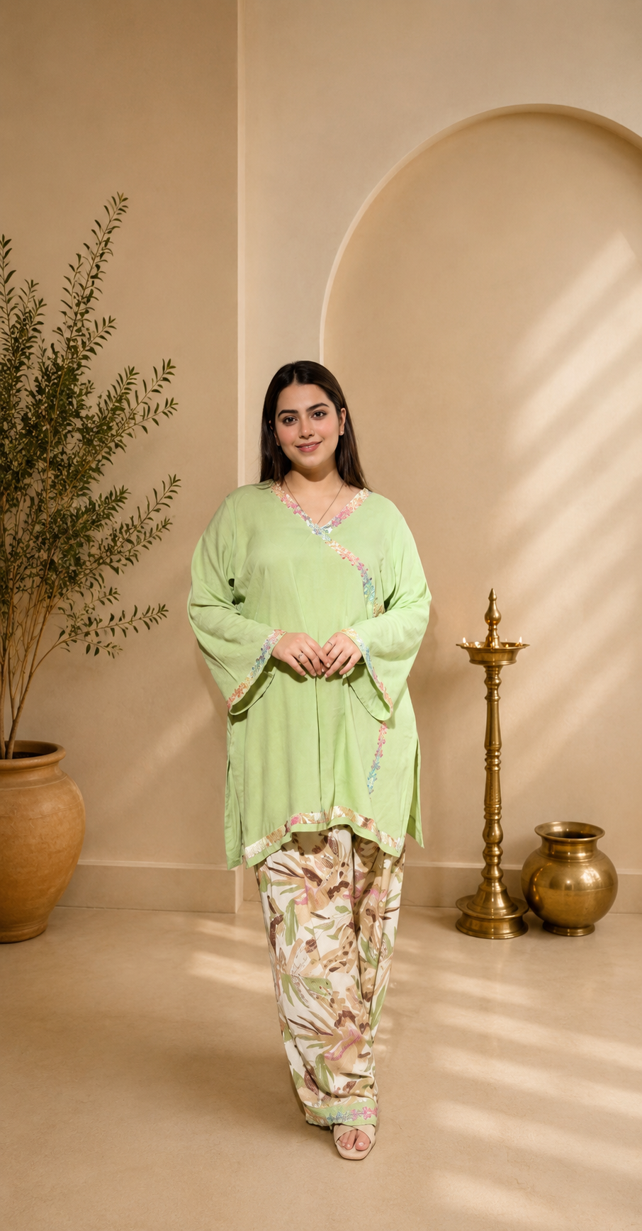 Mint Blossom Printed Suit Set