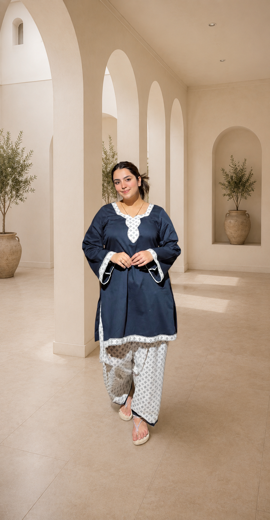 Midnight Blue Printed Salwar suit set