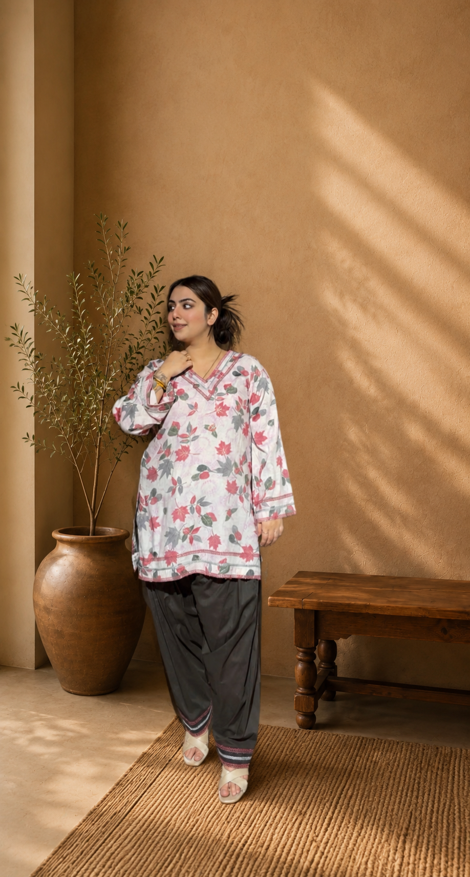 Blush bloom floral suit set