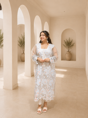 Premium floral cutwork suit (Dyable)