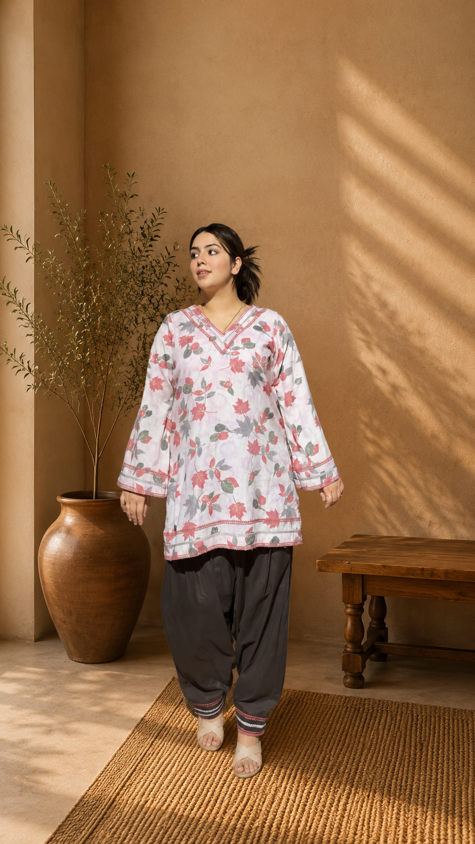 Blush bloom floral suit set