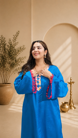 Royal azure floral Farshi Salwar Suit