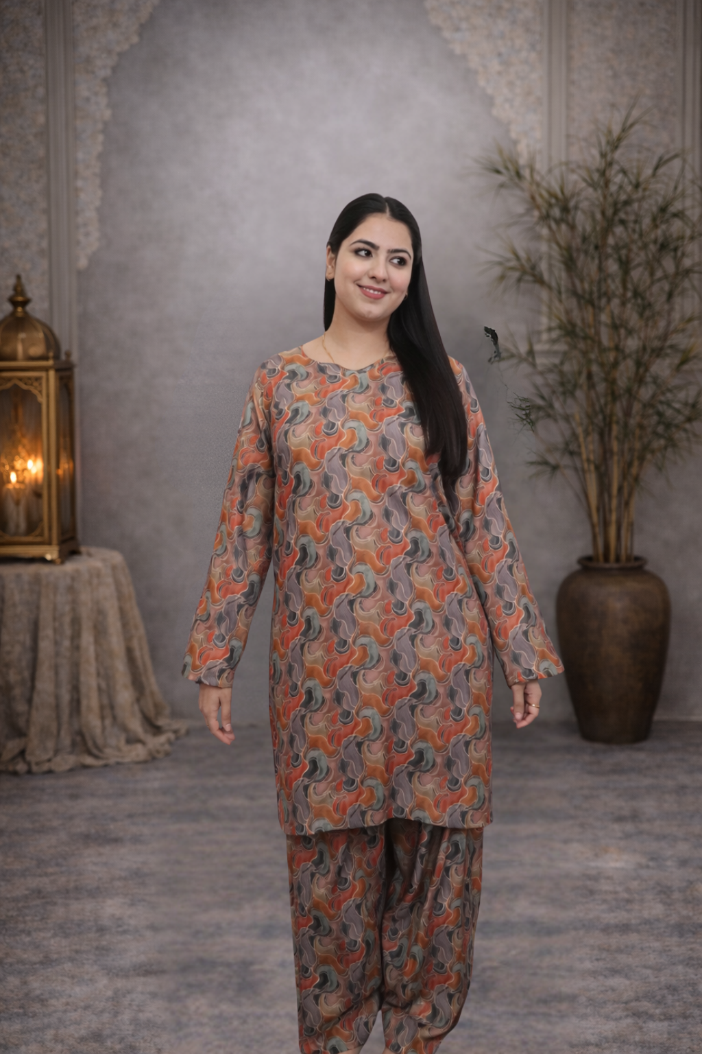 Pakistani style printed farshi salwar suit all over without dupatta