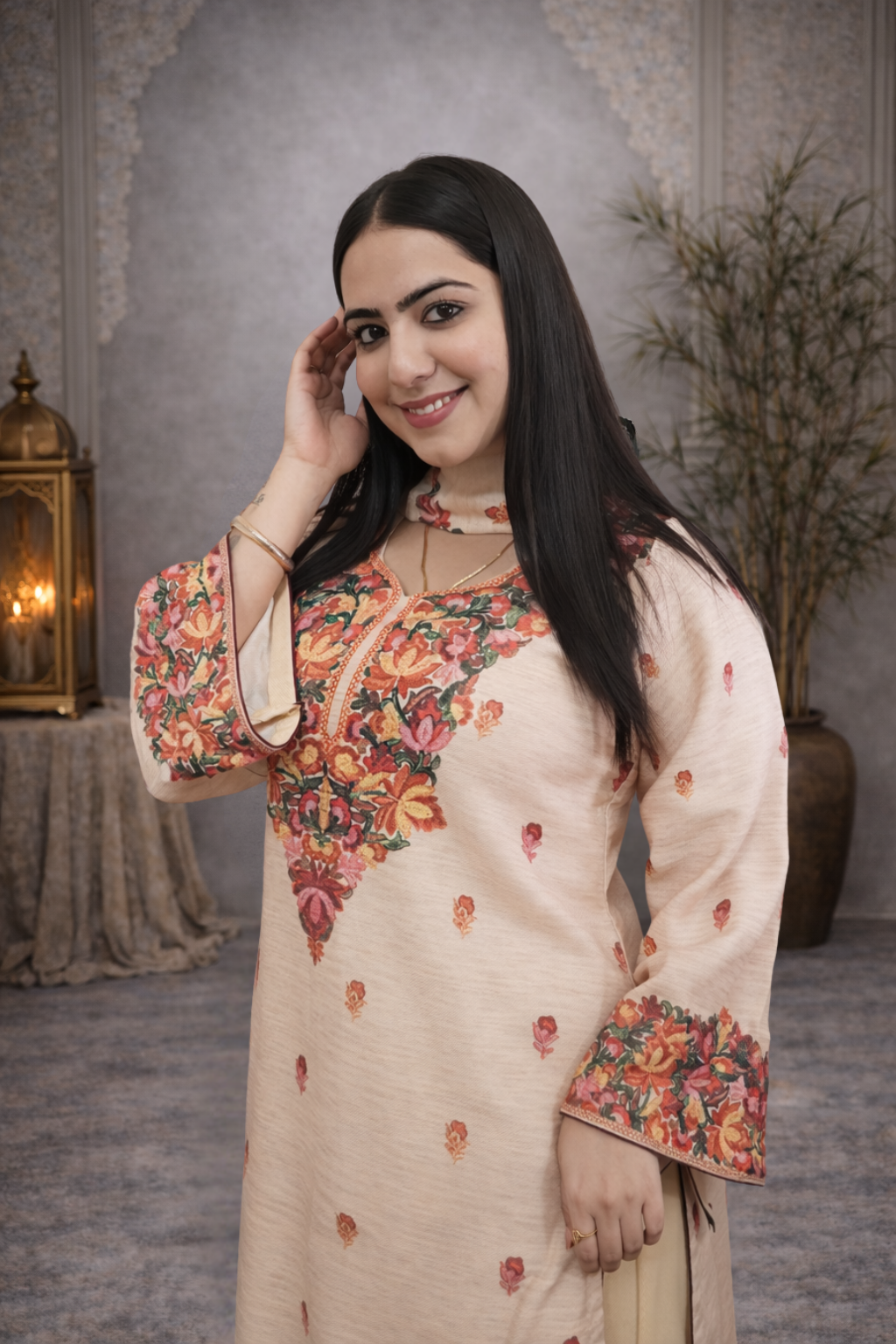Straight plazo with kurti printed suit with dupatta
