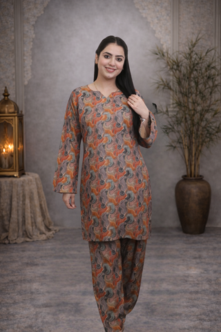 Pakistani style printed farshi salwar suit all over without dupatta