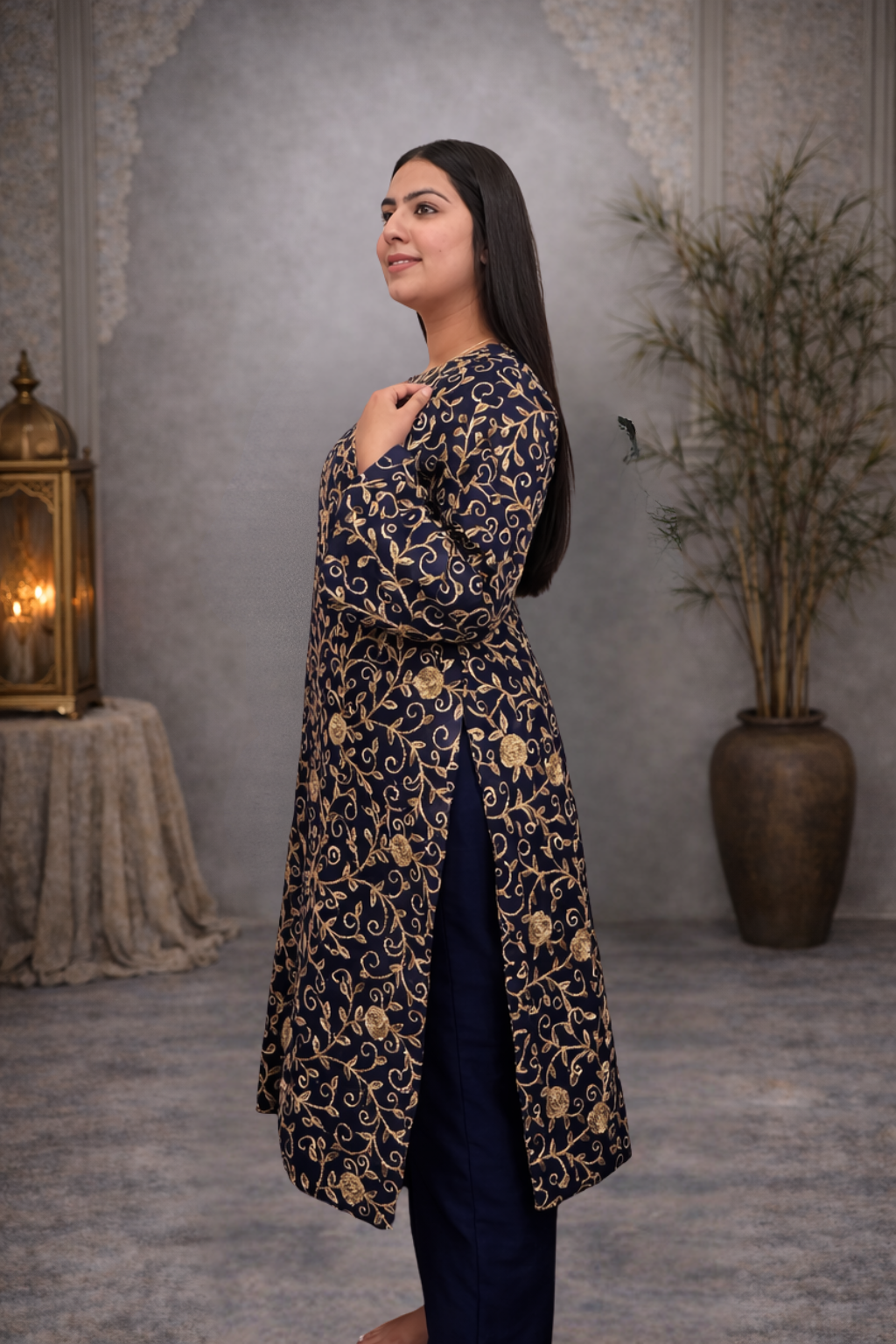 Aari work Kurti set with plazo ( pakistani style )