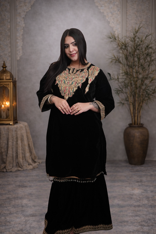 Valvet Kurti With Sharara